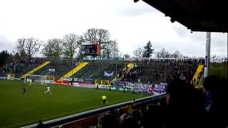 preview picture of video 'Vfl Osnabrück Fans machen eine Polonäse im Fanblock in Aalen'