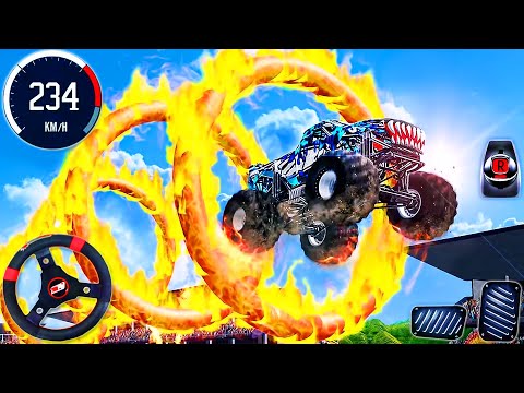 Police Monster Truck Driver Simulator - 4x4 Flying Superhero Car Stunts Race 3D - Android GamePlay