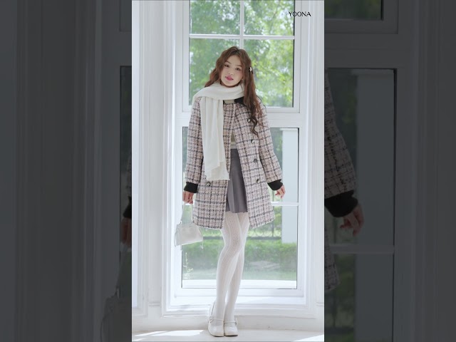 ND22A373 - Áo măng tô dạ tweed
