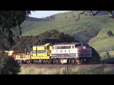 SSR ballast train with B61 and 4910. Binalong to Yass. 9 November 2021
