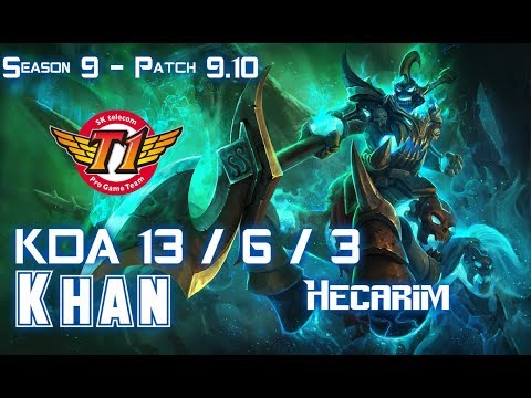 SKT T1 Khan HECARIM vs IRELIA Top - Patch 9.10 KR Ranked