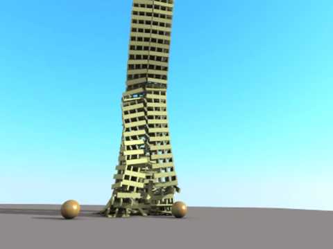 kapla / keva planks buiding collapse (Blender)