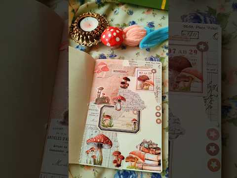mashroom themed spread🍄#shorts #journalingideas #youtubeshorts