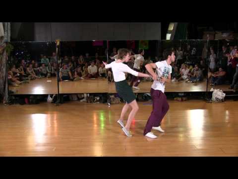 Larisa Vivas Kurbatova & Sergey Galperin - Lindy Hop JnJ Finals at Crazy Tea Party December 2013