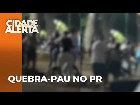 Briga em uma praça no centro de Cornélio Procópio é flagrado, no PR