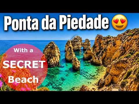 Ponta da Piedade 😍 The MOST Beautiful #beach in #portugal ? 🌊 #hiddengems #travel 🪨