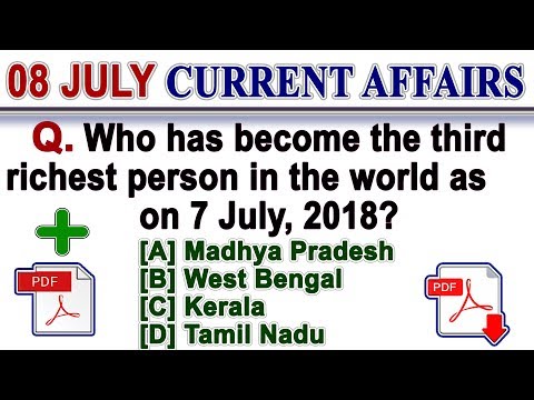 8th July 2018 Current Affairs | Daily Current Affairs | Current Affairs in English