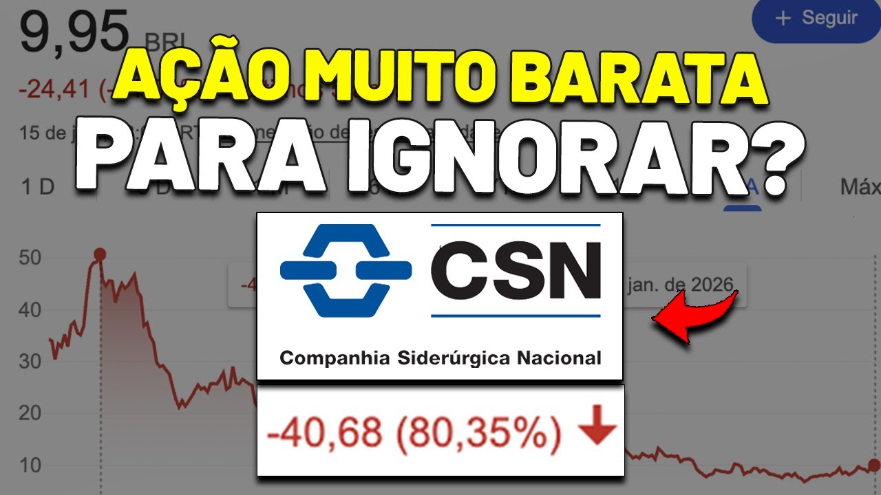 Ação FORA do RADAR que é um dos MAIORES grupos do país! CSN CSNA3 e CSN Mineração CMIN3