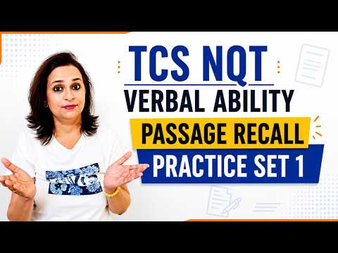 TCS NQT Passage Recall – Practice Set 1