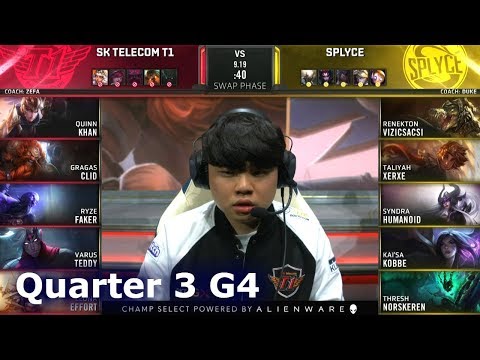 SPY vs SKT - Game 4 | Quarter Finals S9 LoL Worlds 2019 | Splyce vs SK Telecom T1 G4