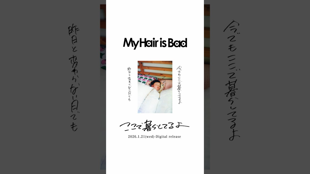 #MyHairisBad New Music Video「ここで暮らしてるよ」公開中 #ここで暮らしてるよ #マイヘア #マイヘア暮らし