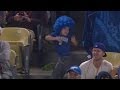 CIN@LAD: Young fan dances to music at Dodger Stadium