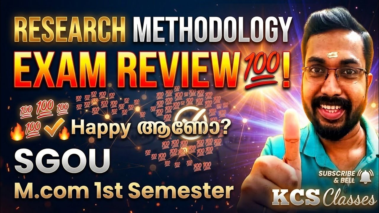 Exam Review 🔥|Happy ആണോ? Research Methodology|SGOU M.com 1st Semester 