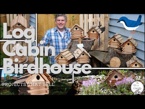 Woodworking projects that sell, Log Cabin Style Birdhouse DIY