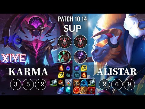DMO xiye Karma vs Alistar Sup - KR Patch 10.14