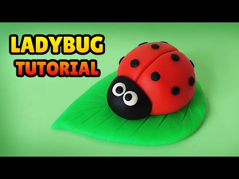 🔴 DIY How to make MINIATURE LADYBUG - Easy Polymer Clay, plastilina, Fondant Tutorial