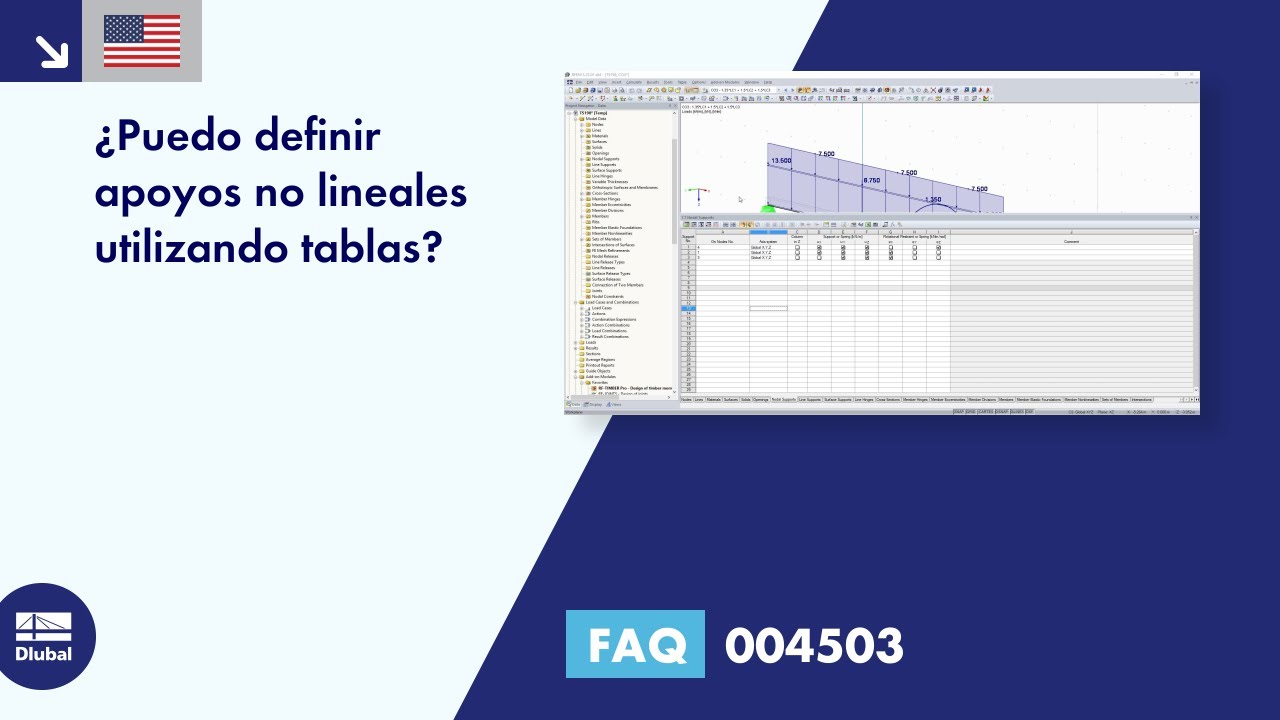 [EN] FAQ 004503 | ¿Puedo definir apoyos no lineales utilizando tablas?