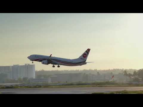 Biman Bangladesh Airlines plane Take-Off from Cox's Bazar Int. Airport CXB