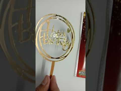 1 pc non edible acrylic cake toppers, packaging type: packet