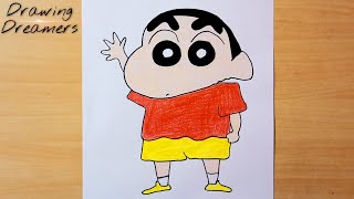 How to draw ShinChan step by step  Color Drawing S