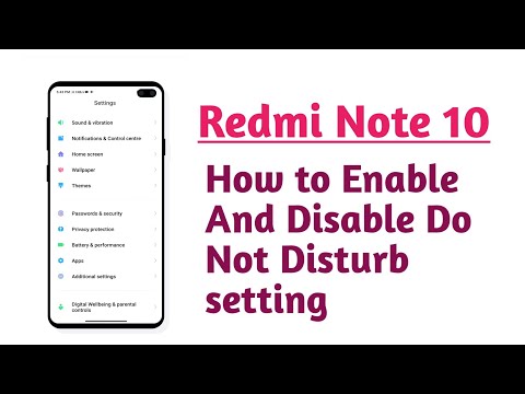 Redmi Note 10 , How to on off Do not Disturb setting  how to enable and Disable