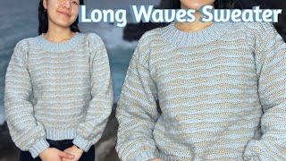 Wavy Sweater Crochet Tutorial | Long Wave Stitch | Crochet Long Waves Sweater