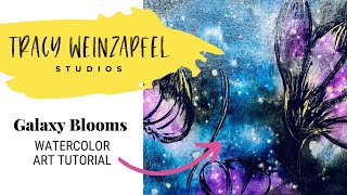 Galaxy Blooms (Intuitive Watercolor & Acrylic Floral Painting Tutorial)