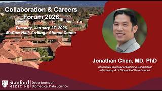 Jonathan Chen addresses the 2026 DBDS Collaboration & Careers Forum.
