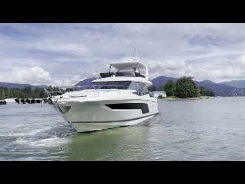 2022 Prestige 590 Running Footage at M & P Yacht Centre in Vancouver, BC