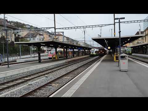 Train spécial RVT Historique en gare de Neuchâtel lors du retour de Rheinfelden le 22 avril 2023