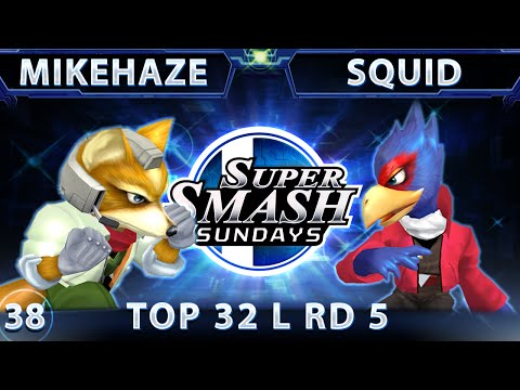 SSS 38 - JJs MikeHaze (Fox) Vs. Squid (Falco) SSBM Top 32 Losers Round 5 - Smash Melee