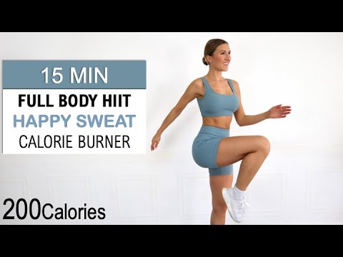 15 MIN HAPPY SWEAT | Full Body Calorie Burn HIIT | Good Mood Cardio | Burn 200 Calories, Motivating
