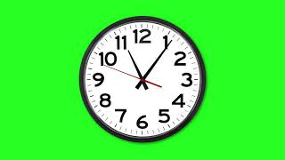 4k Green Screen Wall Clock Time Lapse | Very Fast Clock 12 hour | Analog Clock Watch | Running Time