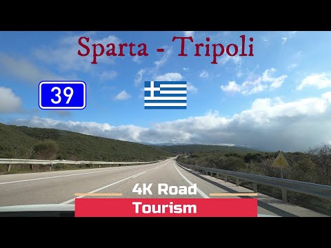 Driving Greece: EO39 Sparta (Mystras) - Tripoli - 4k scenic drive through inland Peloponnese