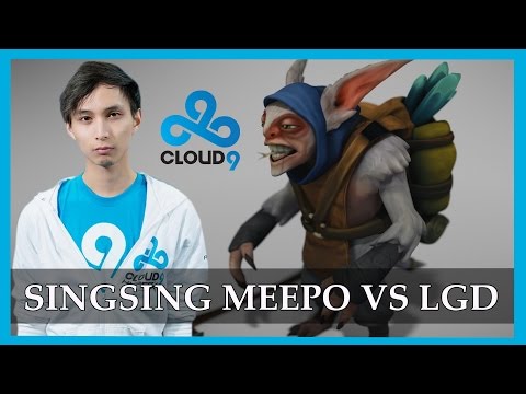 C9.Singsing epic Meepo gameplay vs LGD @ TI4