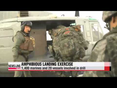 Large-scale amphibious landing exercise held off Korea′s southeast coast   ′전쟁 승
