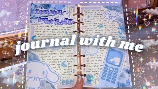 journal with me in my six ring binder ☁️ 🦋 cinnamoroll, sanrio theme 📓🤍 aesthetic and relaxing