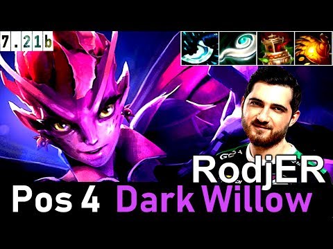 Rodjer Dark Willow - How To Play Pos 4 Dota2 Progameplay 7.21b