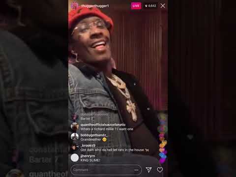 Young thug live on Instagram FALLS SLEEP LIKE FAMOUS DEX!!!!