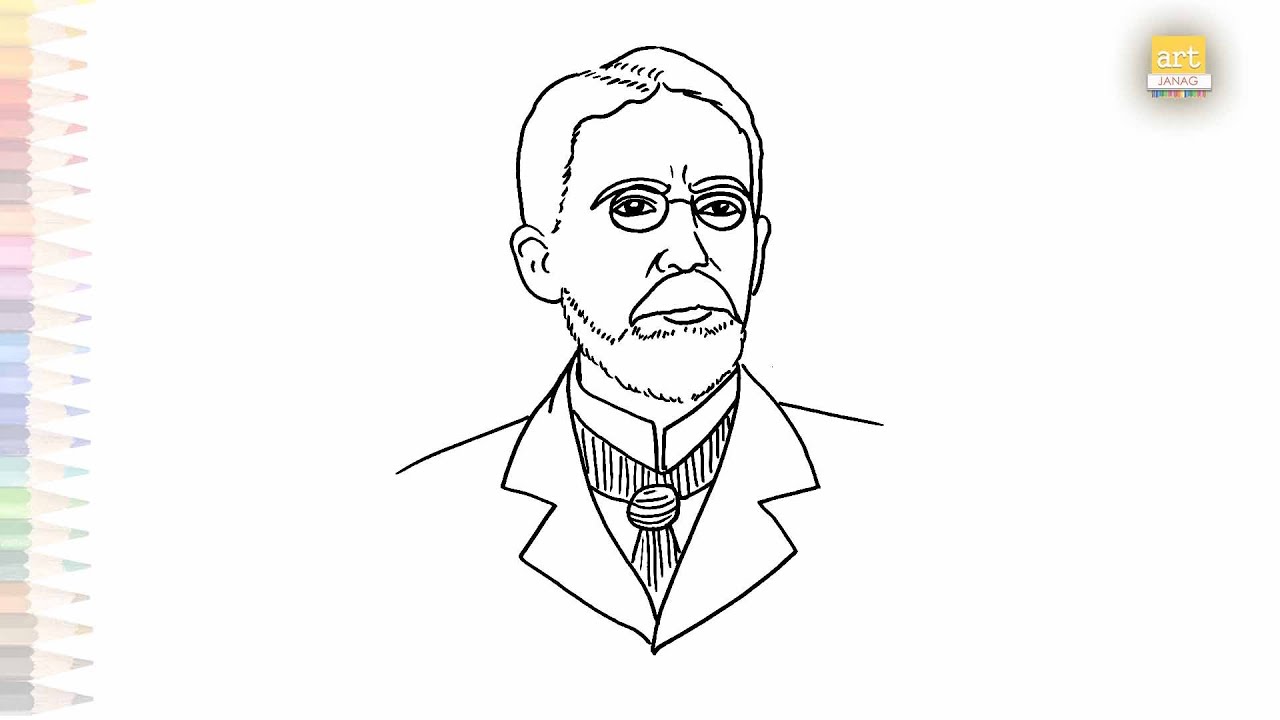 Anton Chekhov drawing easy | Art tutorial | How to draw Anton Chekhov step by step | #artjanag