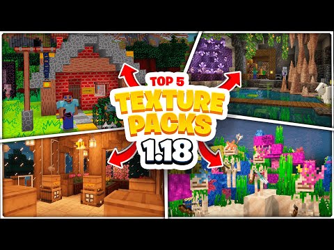 🔴 TOP 5 TEXTURE PACKS for MINECRAFT 1.18 (JAVA and BEDROCK) 🍬 TEXTURE PACK 1.18