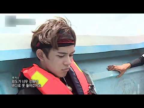 Lucas is soo calm even though there are big waves