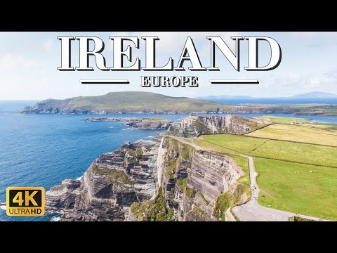 FLYING OVER IRELAND (4K UHD) 🏔️ Wonderful Natural Landscape With Piano Music - 4K Ultra HD Video ⭐