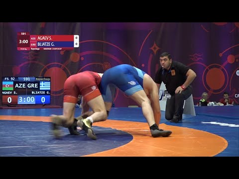 Repechage FS - 92 kg: S. AGAEV (AZE) v. G. BLIATZE (GRE)