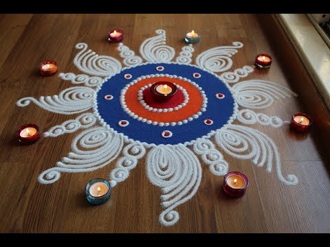 simple and innovative sanskar bharti rangoli design by shital daga