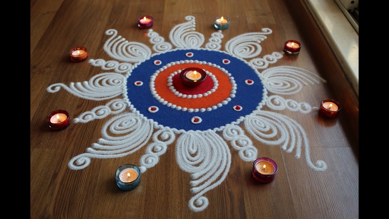 Simple and innovative sanskar bharti rangoli design by shital daga