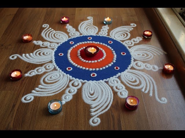 Simple and innovative sanskar bharti rangoli design by shital daga