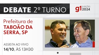 Debate 2º turno para prefeito de Taboão da Serra, SP - ASSISTA AO VIVO - DIA 14/10