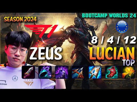 T1 Zeus LUCIAN vs GANGPLANK Top - Patch 14.20 EUW Ranked WORLDS 2024 Bootcamp | lolrec