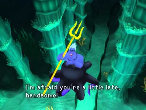 Kingdom Hearts, English cutscene: 129 - Triton Hurt - HD 720p